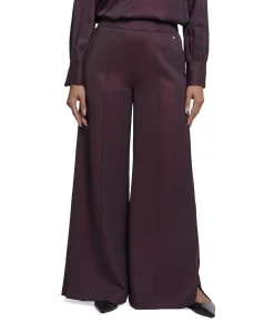 Regular length wide leg dames broek bruin