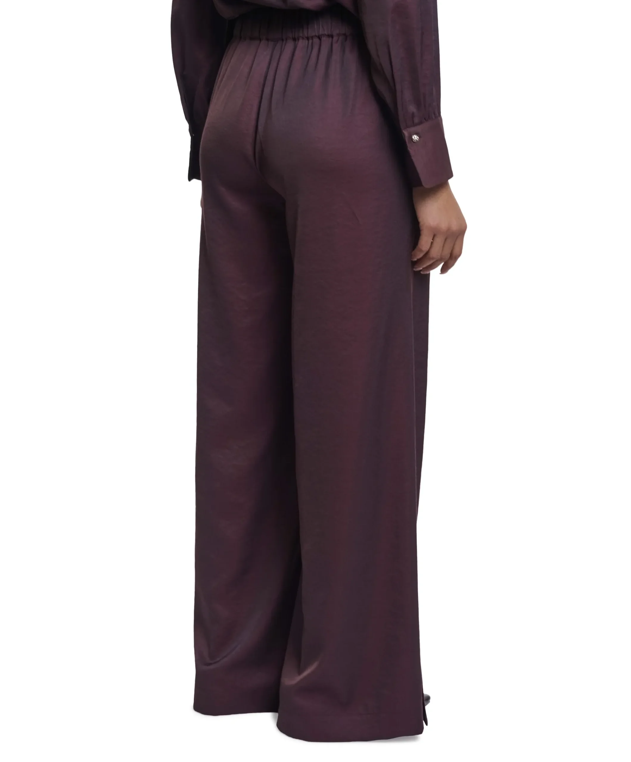 Regular length wide leg dames broek bruin
