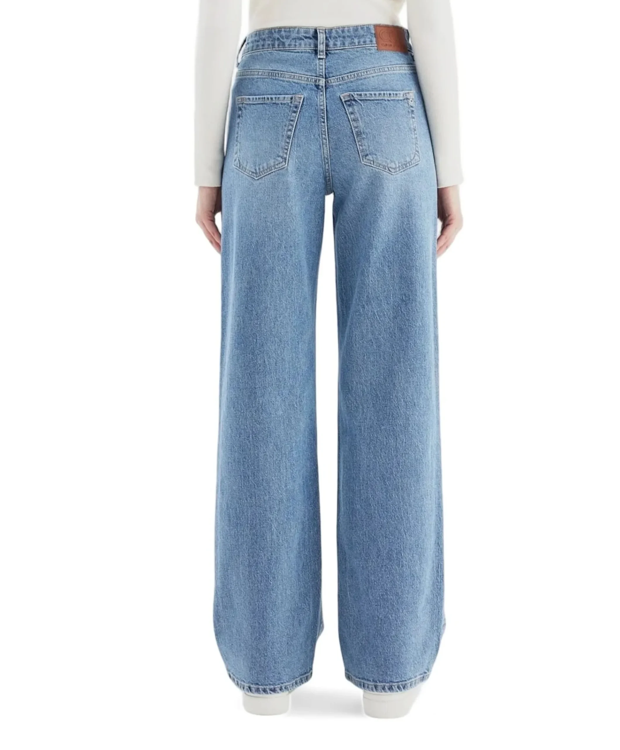 Relaxed straight dames jeans blauw
