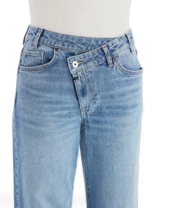 Relaxed straight dames jeans blauw