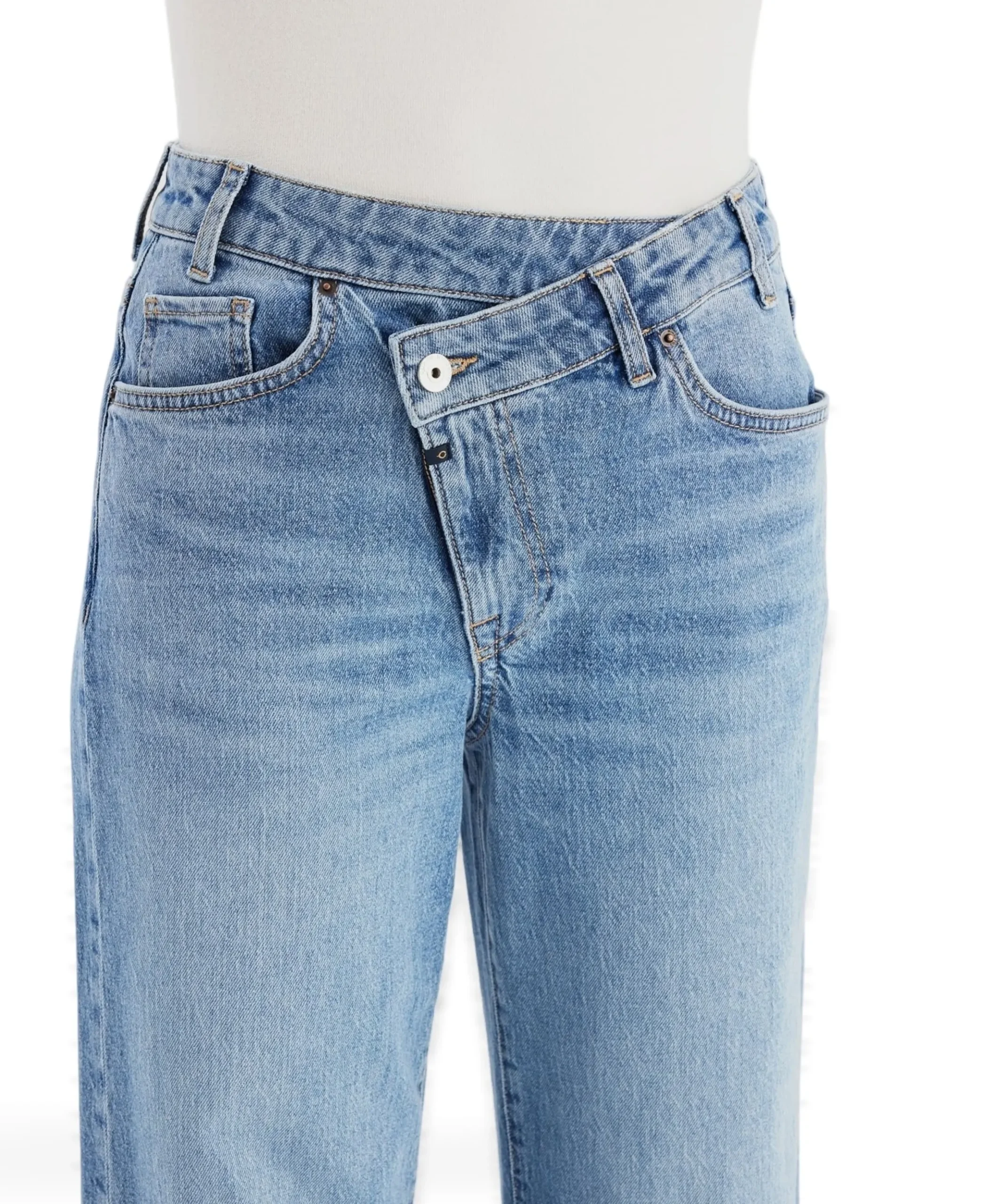 Relaxed straight dames jeans blauw