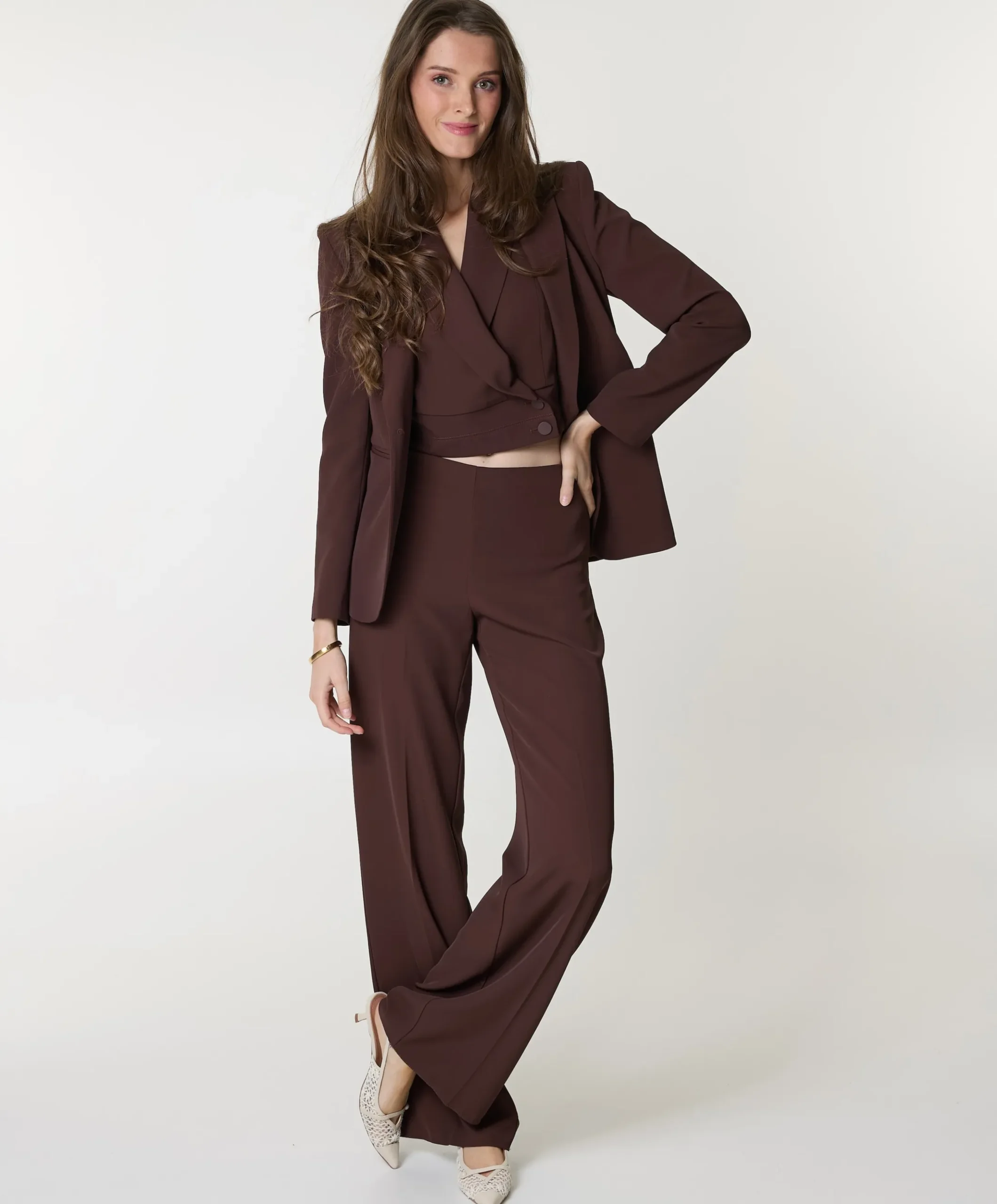 Rewi pantalone dames pantalon bruin