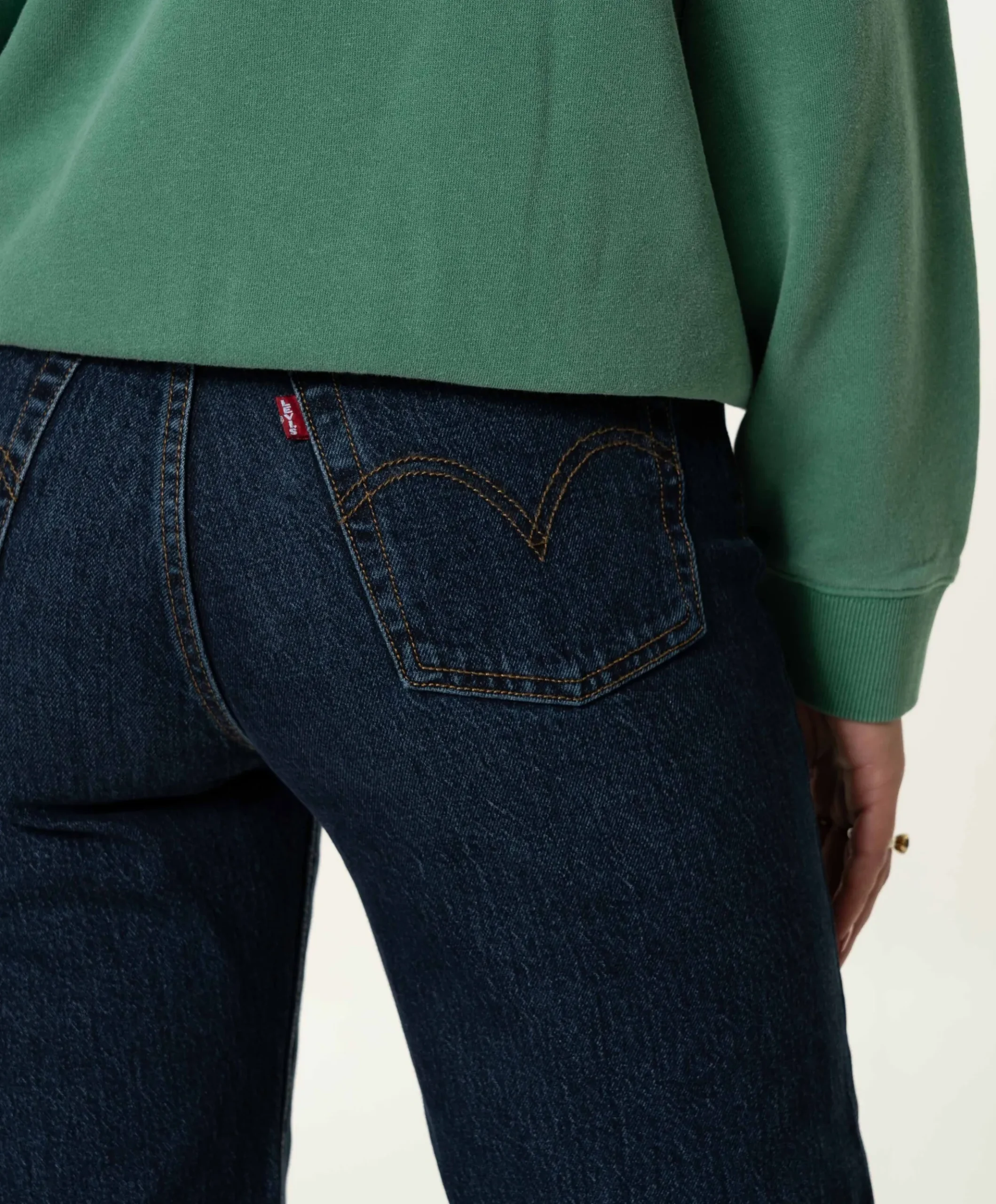 Ribcage full length dames jeans blauw