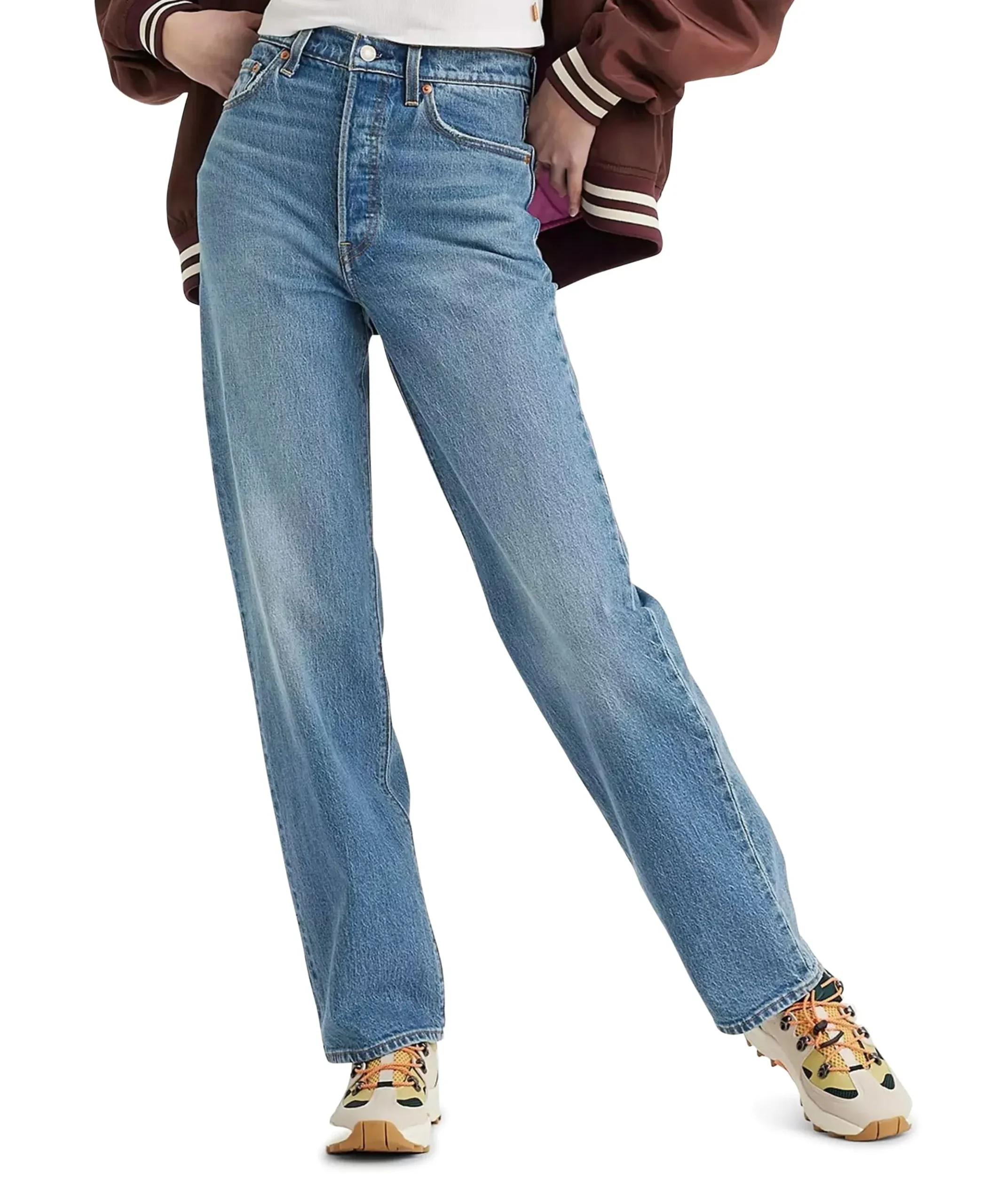 Ribcage full length dames jeans blauw