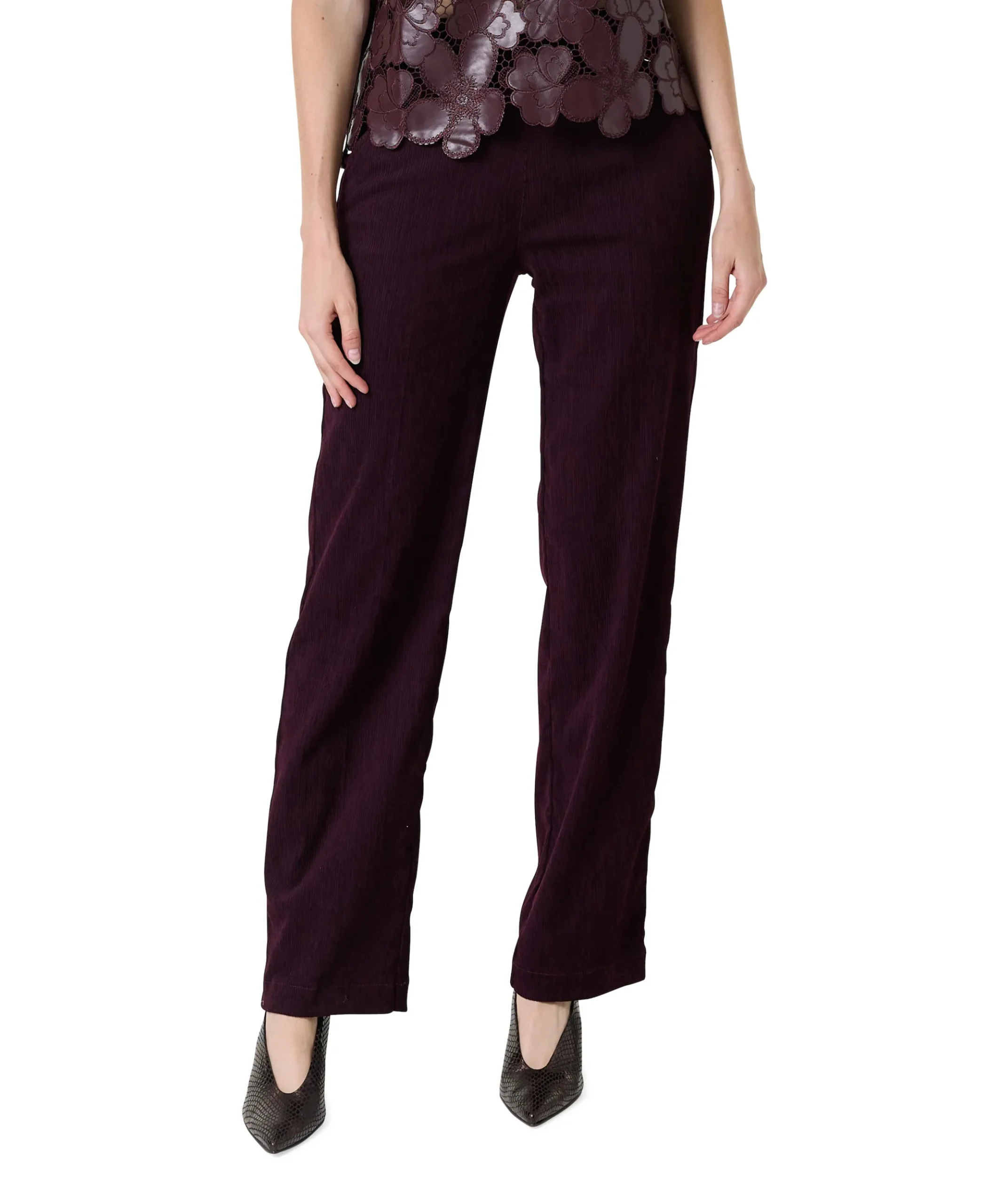 Scarlet Wide Leg dames broek bordeaux