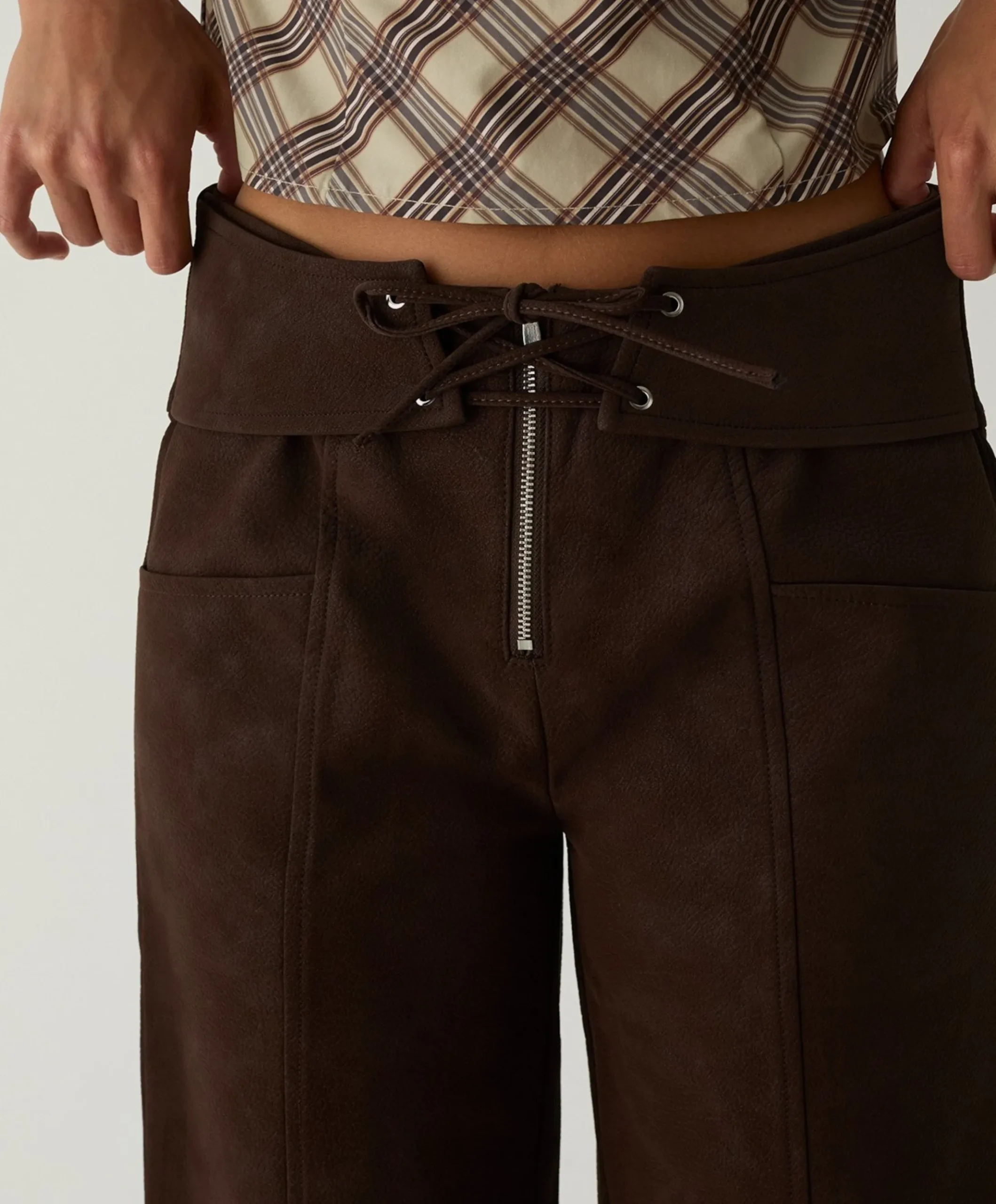 SELAH DARK BROWN dames broek bruin