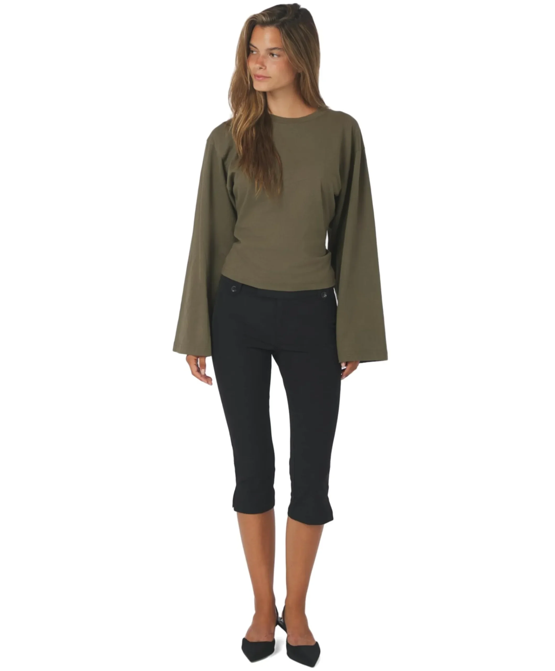 Shawnee Capri Stretch Pants dames capri broek zwart