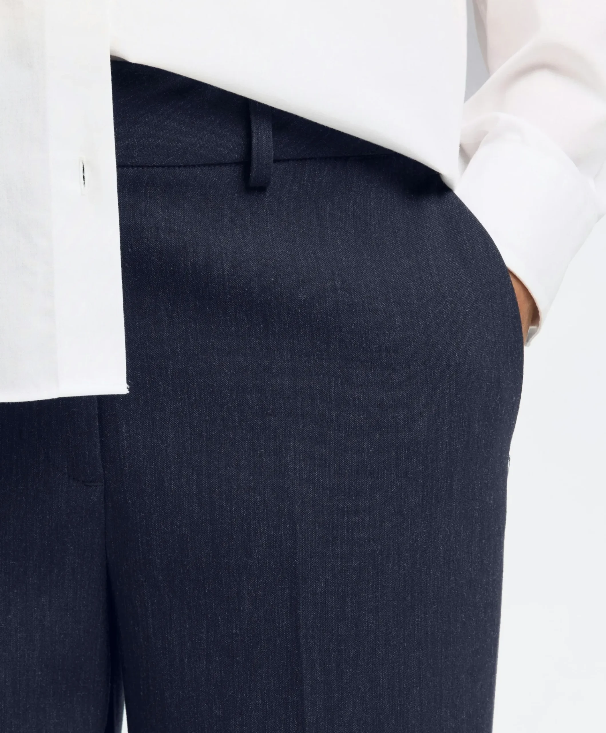 SLFRITA MW WIDE PANT DARK SAP MEL N dames pantalon blauw