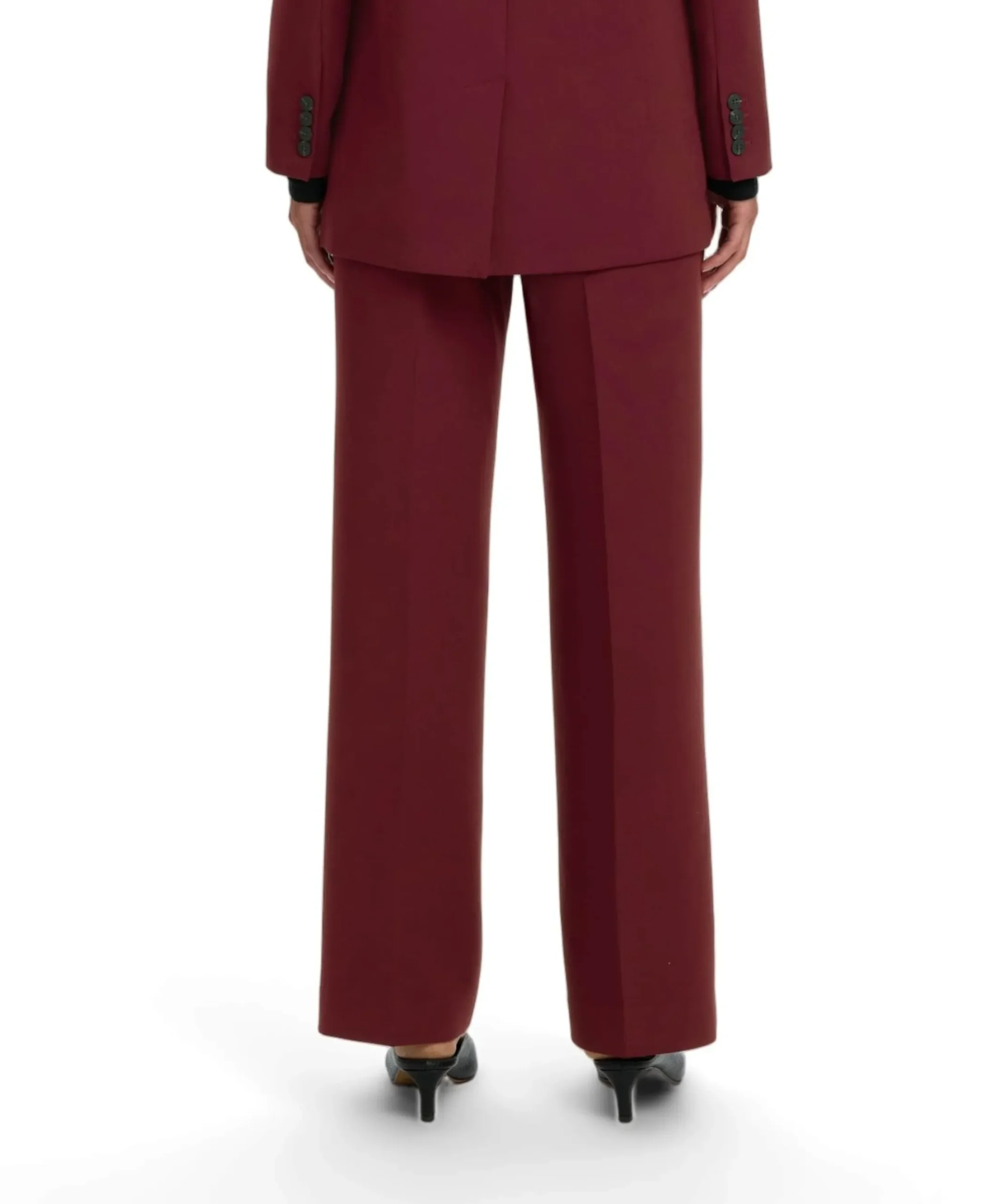 SLFRITA MW WIDE PANT MEL NOOS dames broek bordeaux