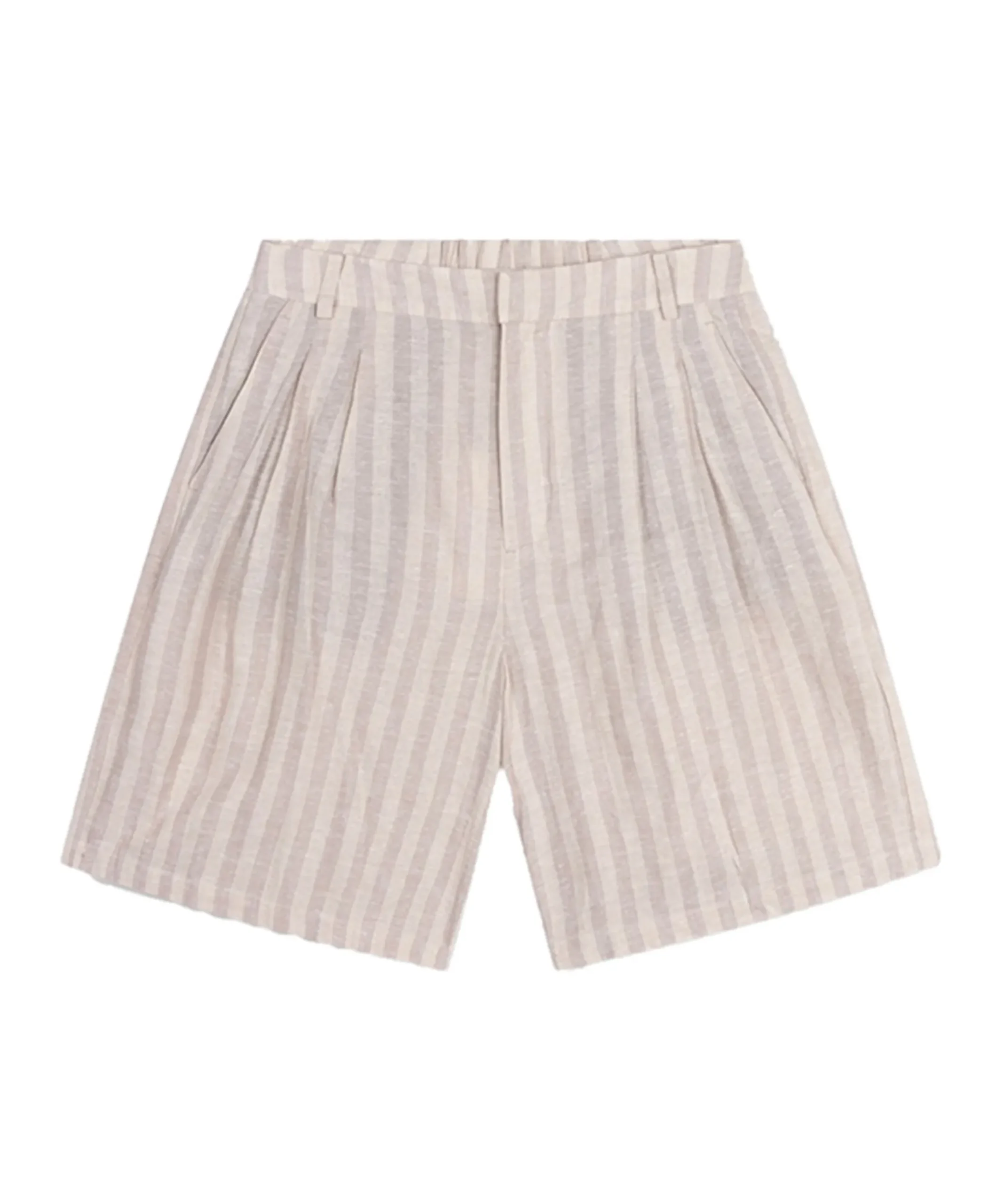 STRIPED BERMUDA SHORTS dames korte broek beige