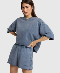 TEAM ALIX SWEAT SHORTS dames korte broek blauw