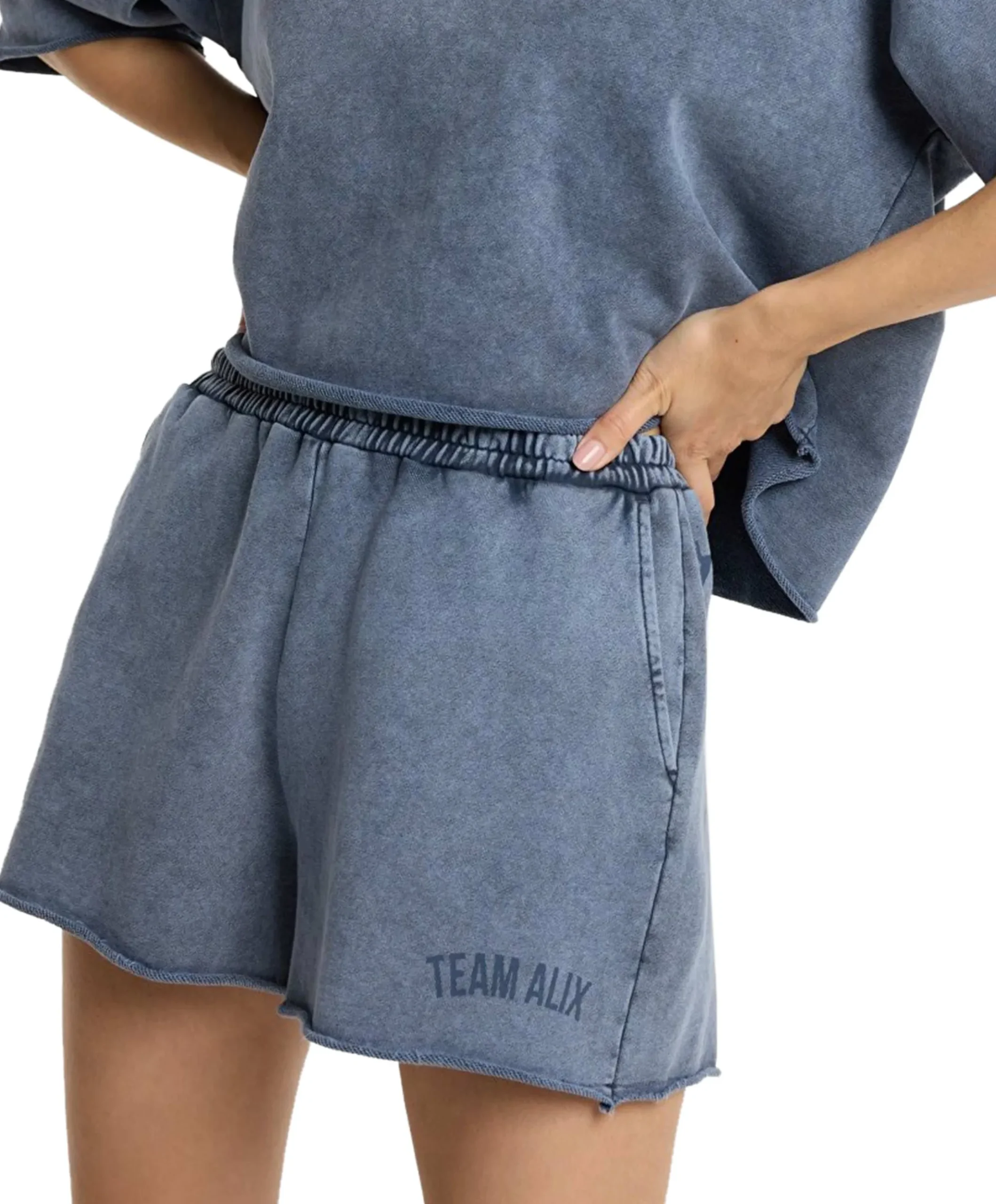 TEAM ALIX SWEAT SHORTS dames korte broek blauw