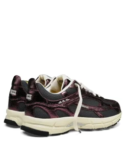The Re-Run Cracked dames sneakers bordeaux