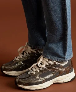 The Re-Run Cracked dames sneakers groen