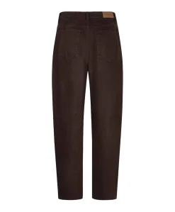 Trousers barrel jeans cacao dames jeans bruin