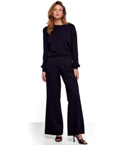 Trousers boot cut punto milano (4s2197) zwart