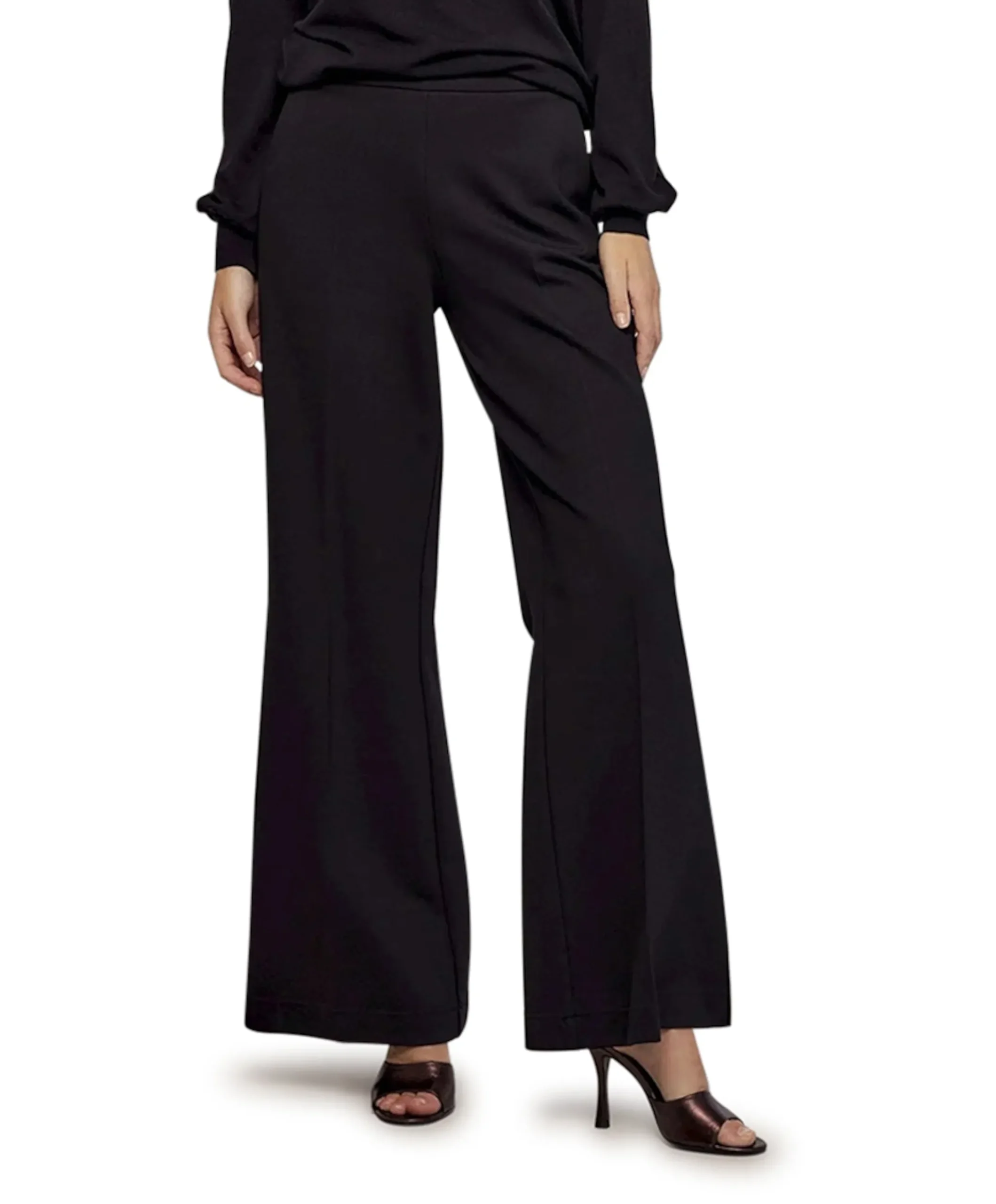 Trousers boot cut punto milano (4s2197) zwart
