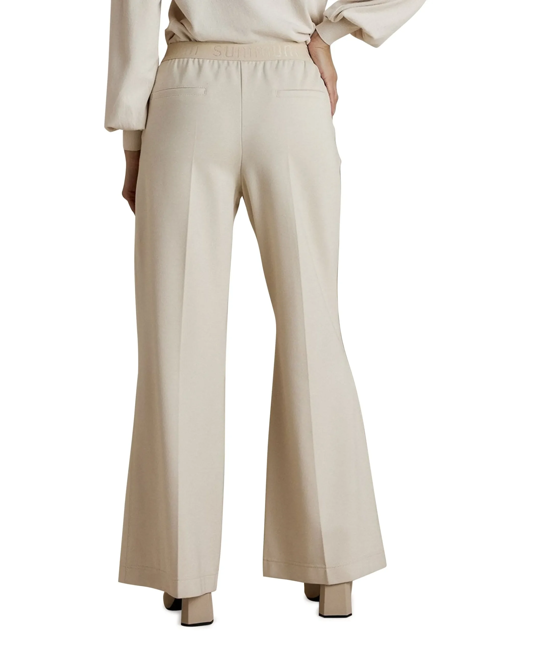 Trousers boot cut punto milano (4s2197) ecru