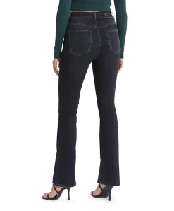 ultra high waist flare dames jeans zwart