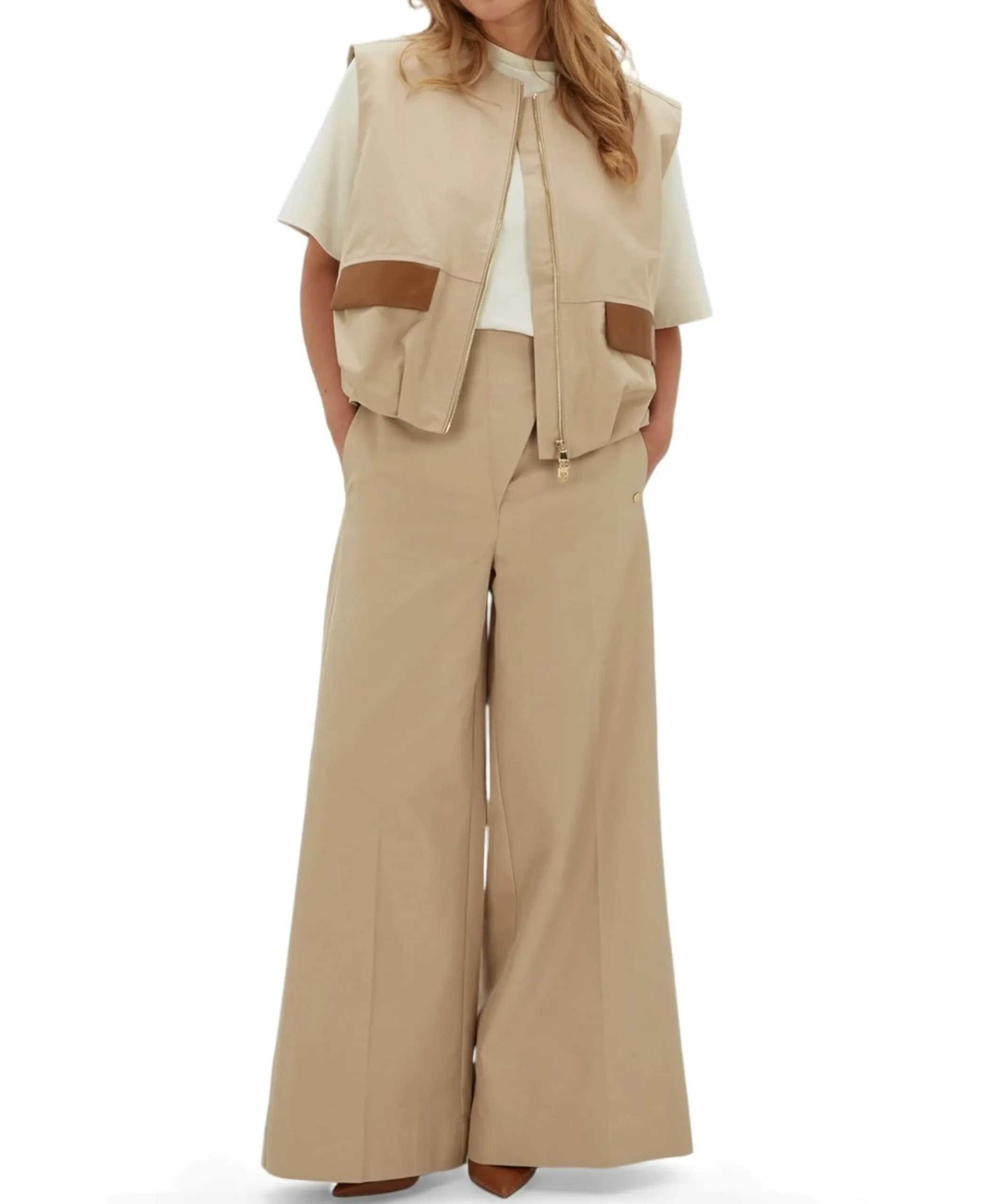 VEN dames broek beige