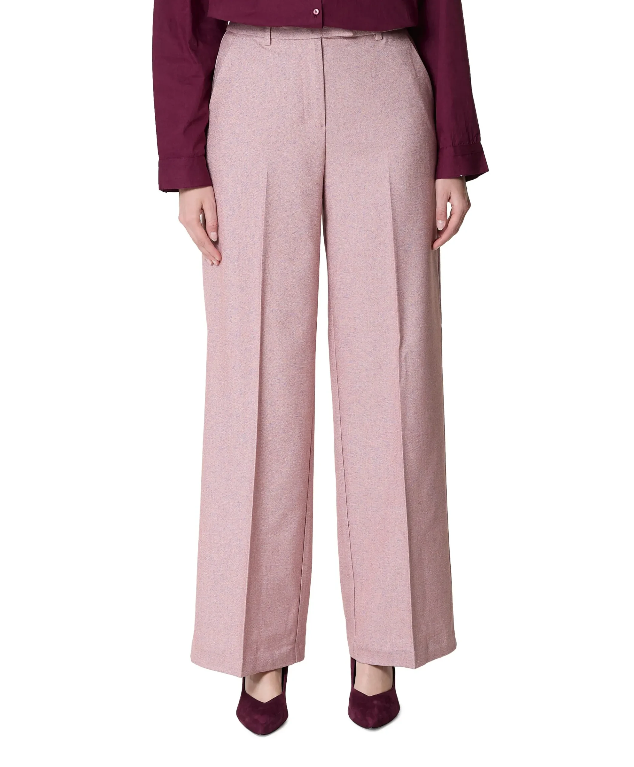 VIKEEP HW WIDE TAILORED PANTS dames broek roze
