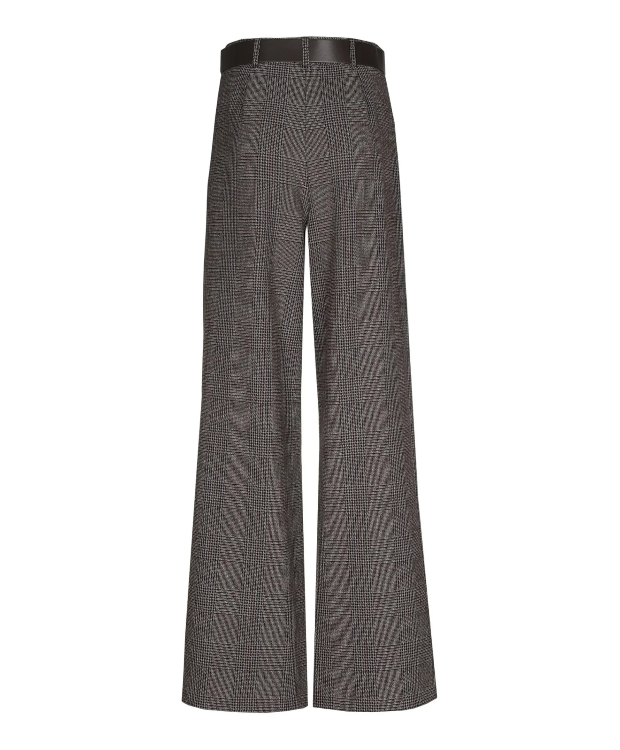 Viscose mix-geruit-plooi dames pantalon bruin