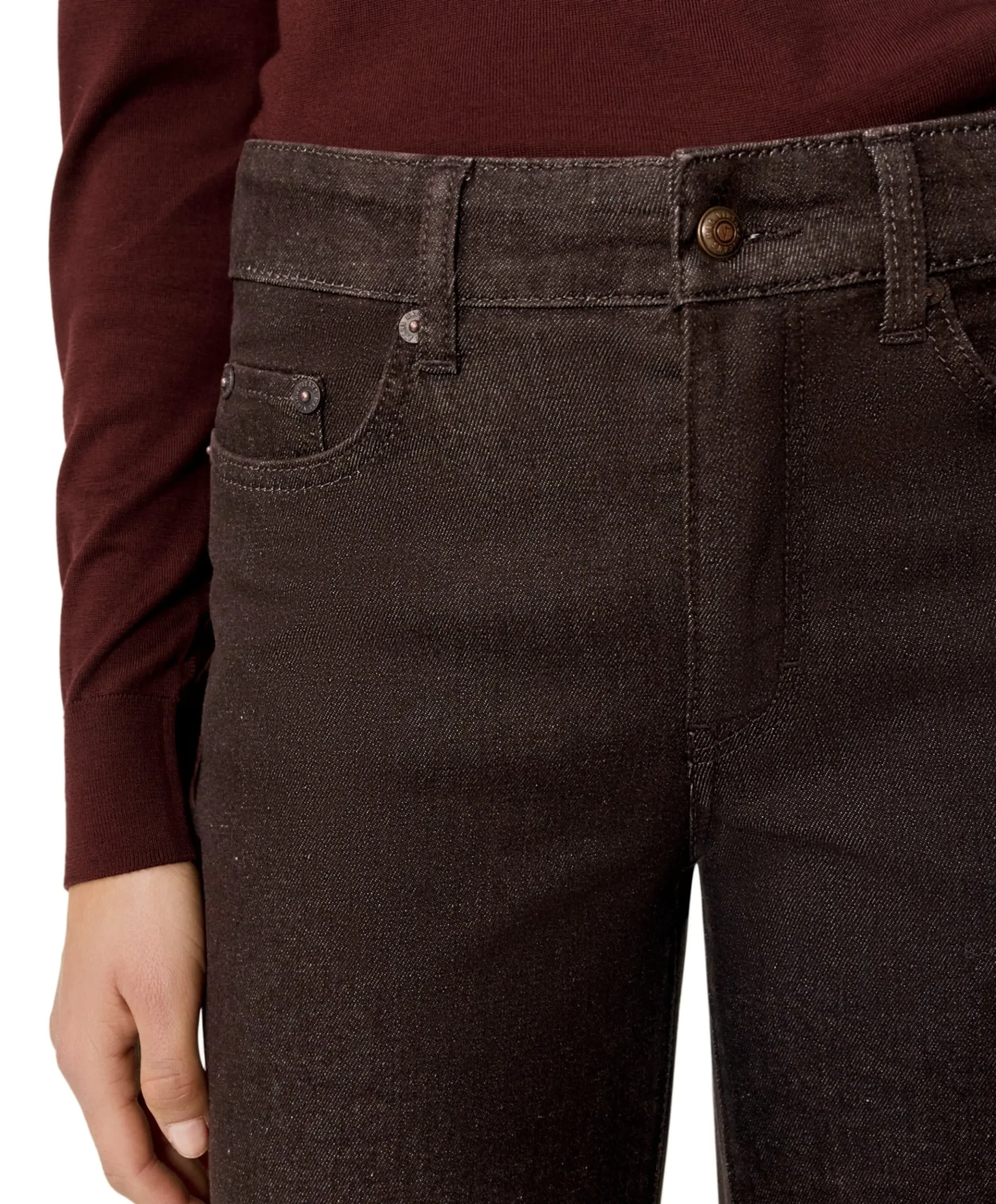 WIDE dames jeans bruin