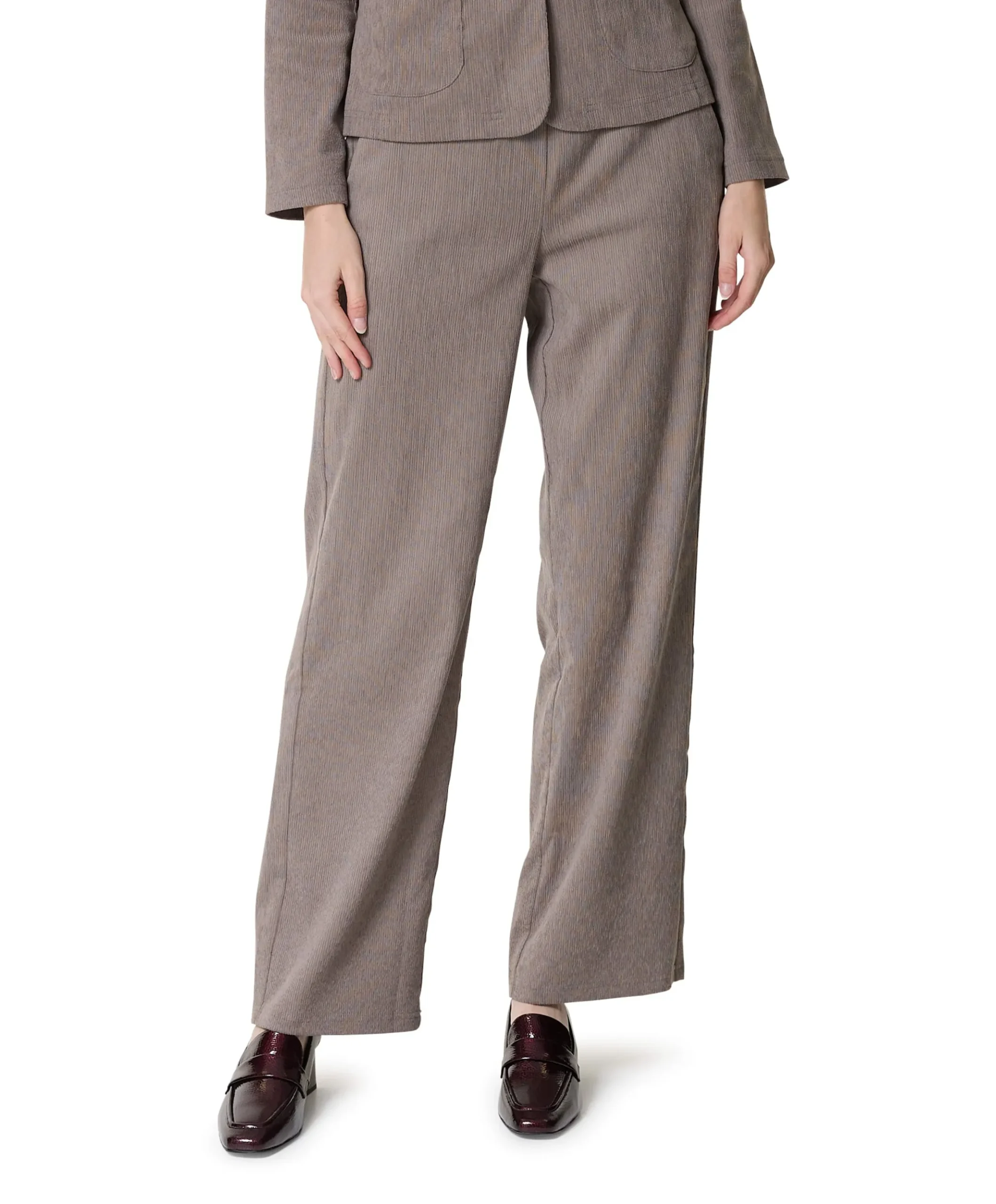 Wide leg dames broek beige