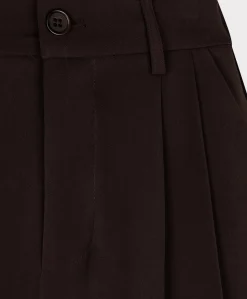 Wide leg dames broek bruin