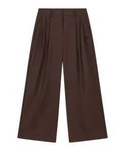 WIDE LEG dames broek bruin