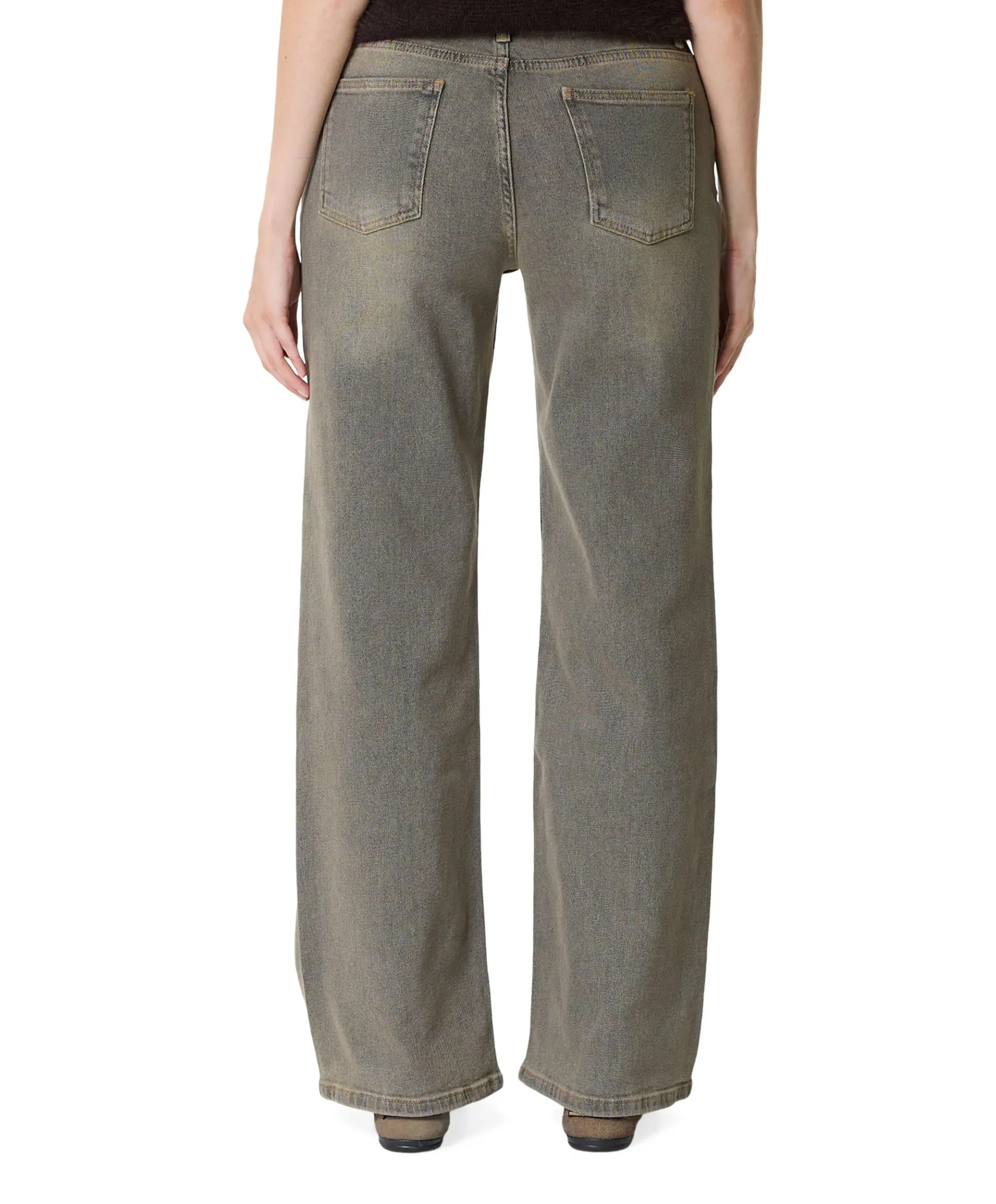 Wide leg dames jeans beige