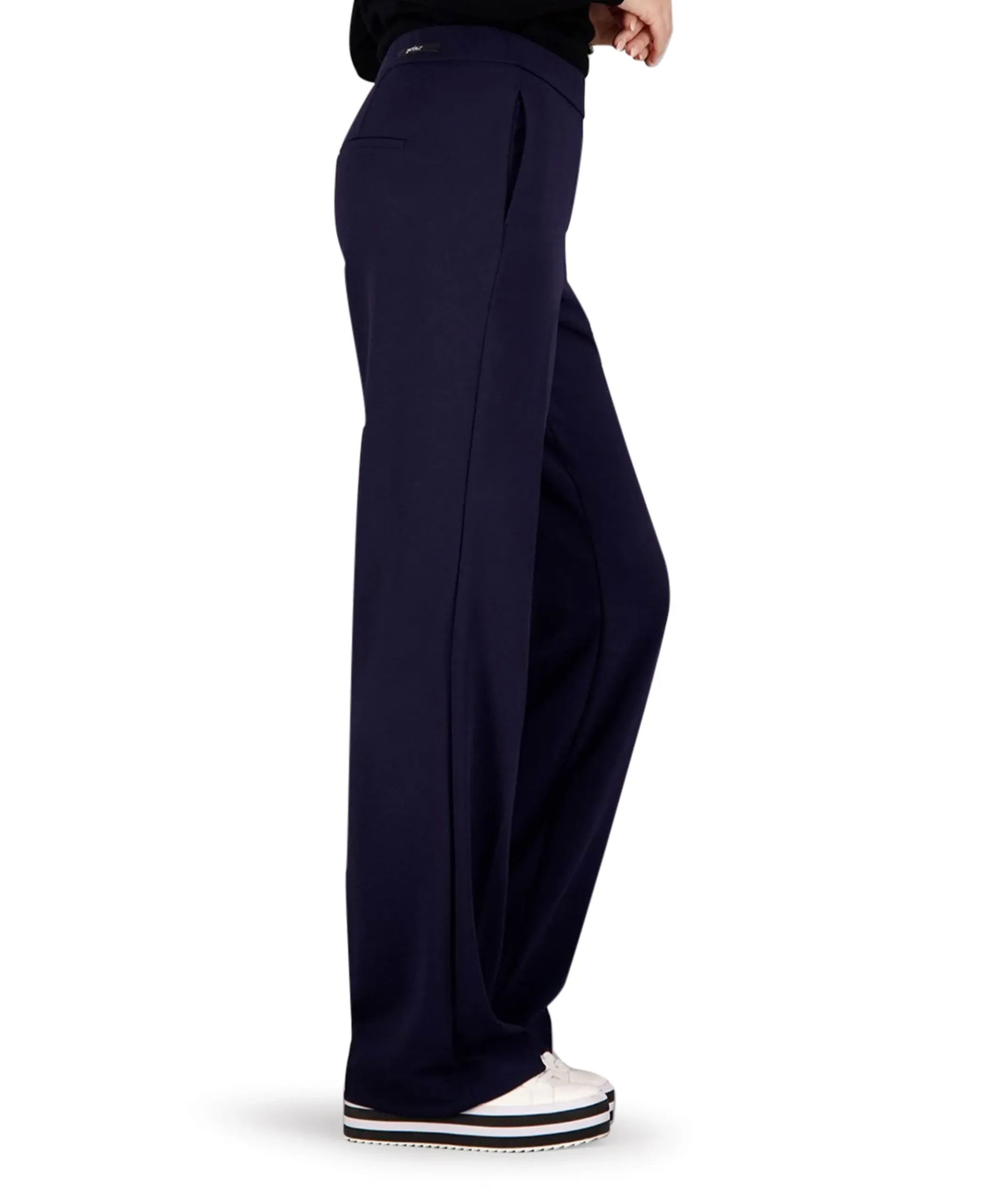 Wide leg Feminine broek blauw