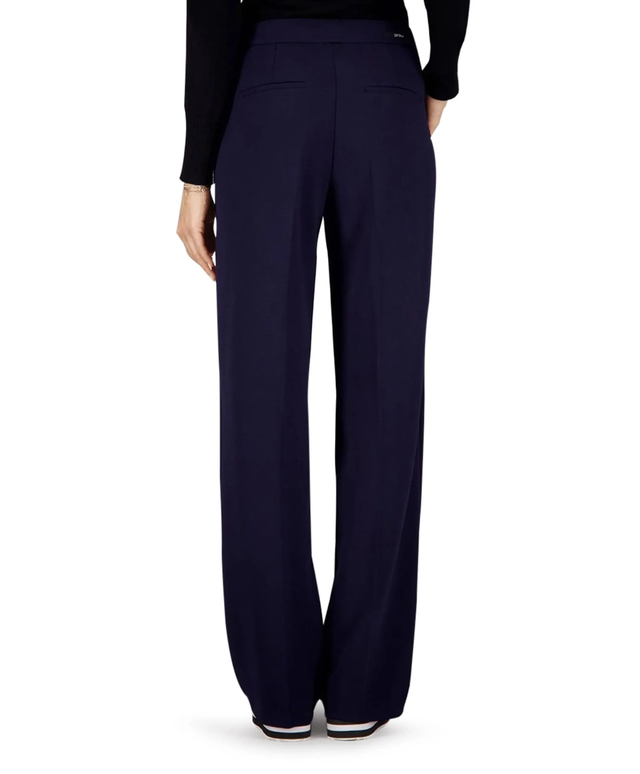 Wide leg Feminine broek blauw