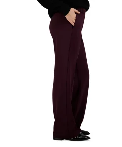 Wide leg Feminine dames broek bordeaux