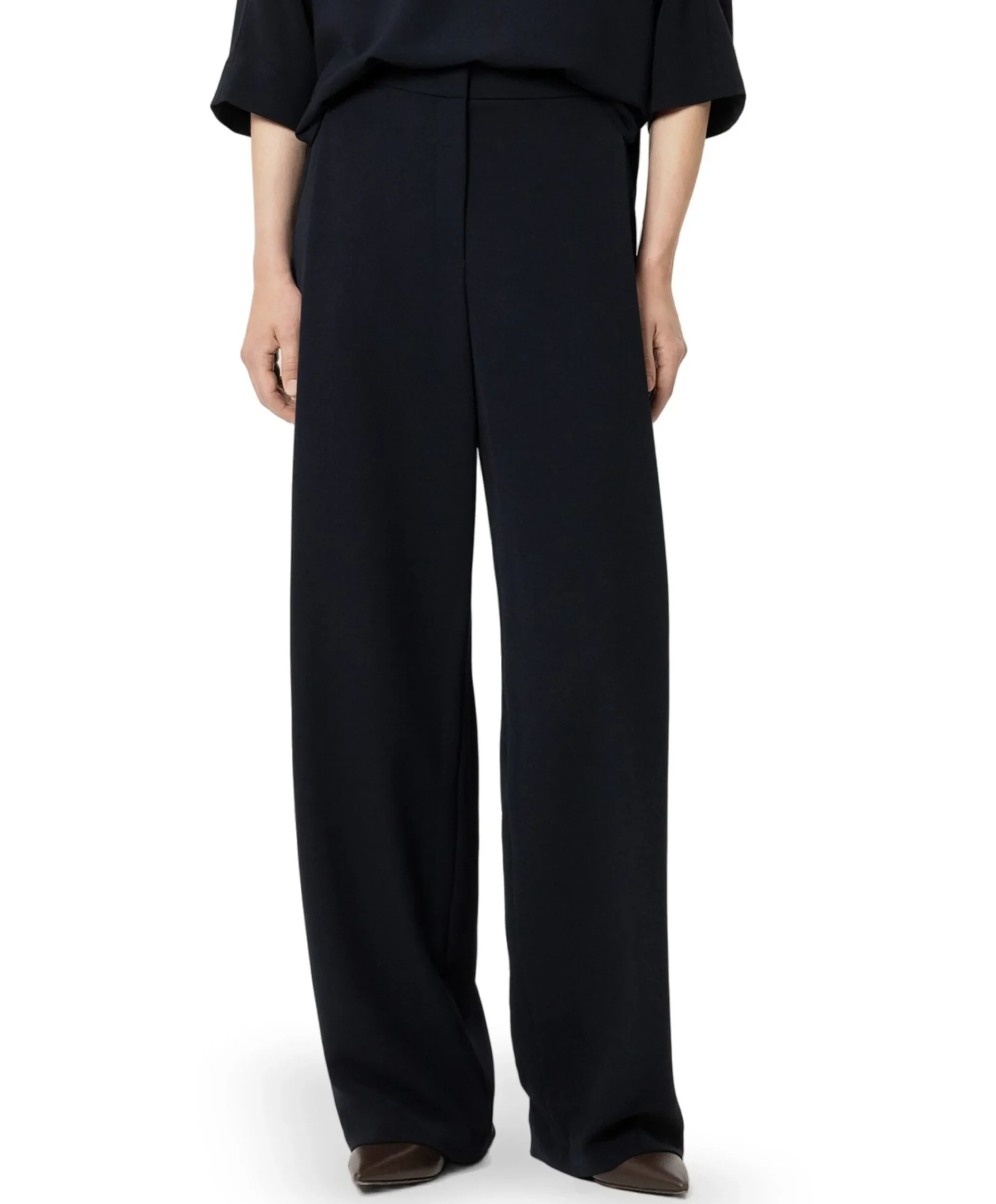 Wideleg mit Bundfalten dames broek blauw