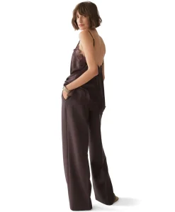 Wide legs foam uni dames broek bruin