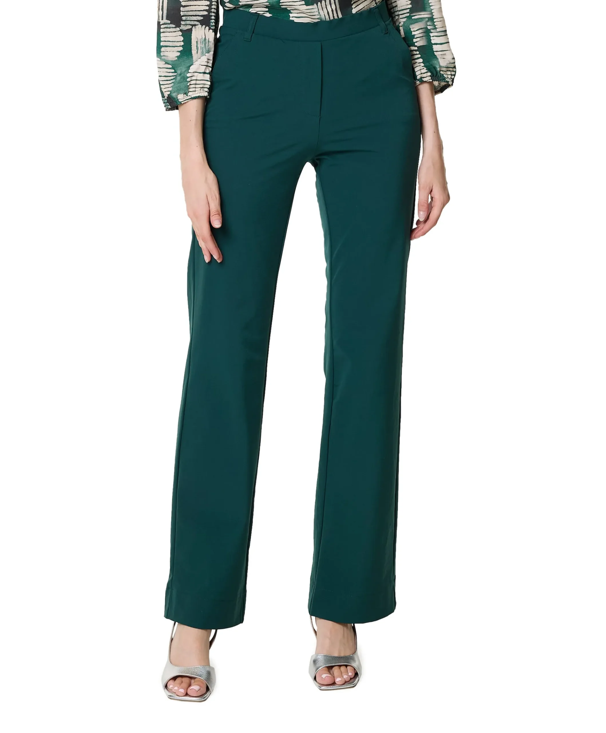 Wide leg travel dames broek groen
