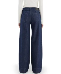 wide straight dames jeans blauw