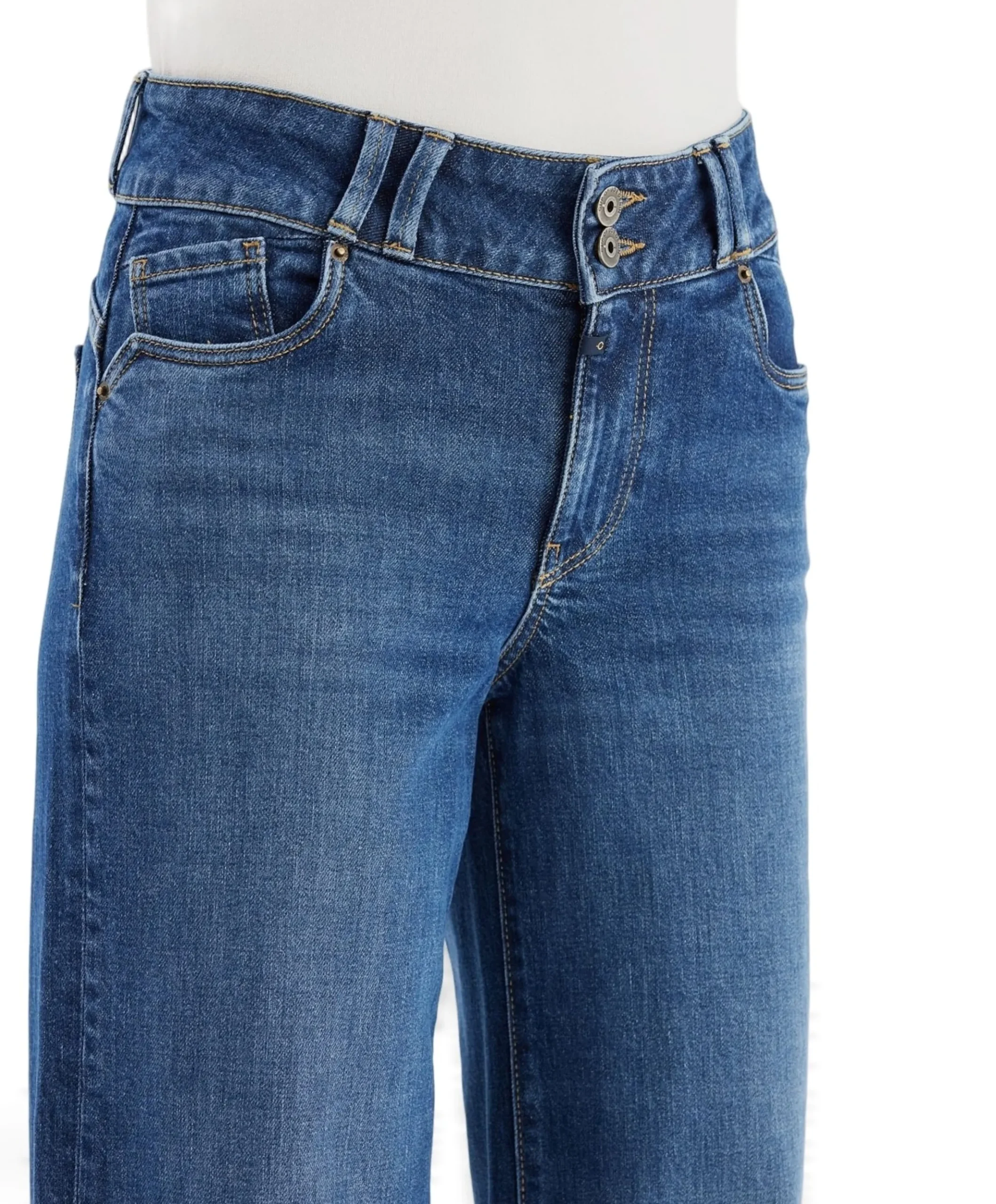 wide straight jeans dames jeans blauw