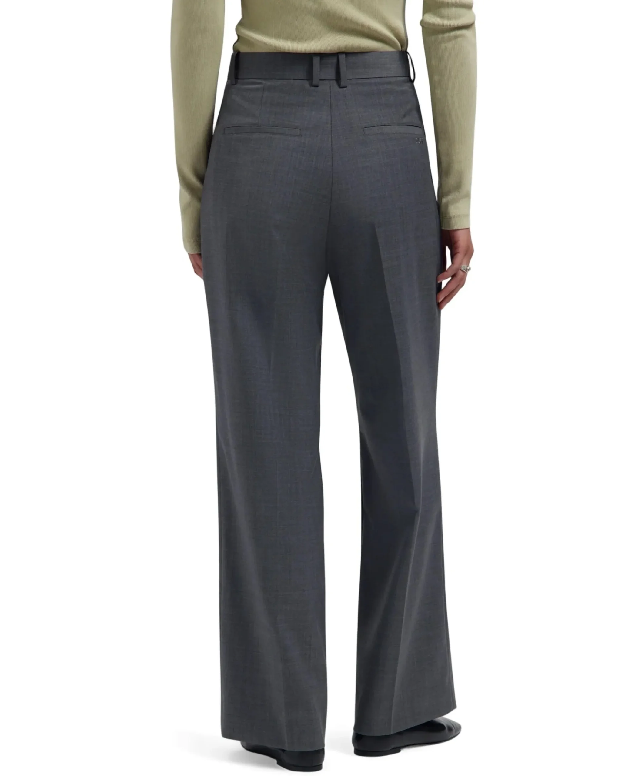 Wool Tailored dames broek grijs