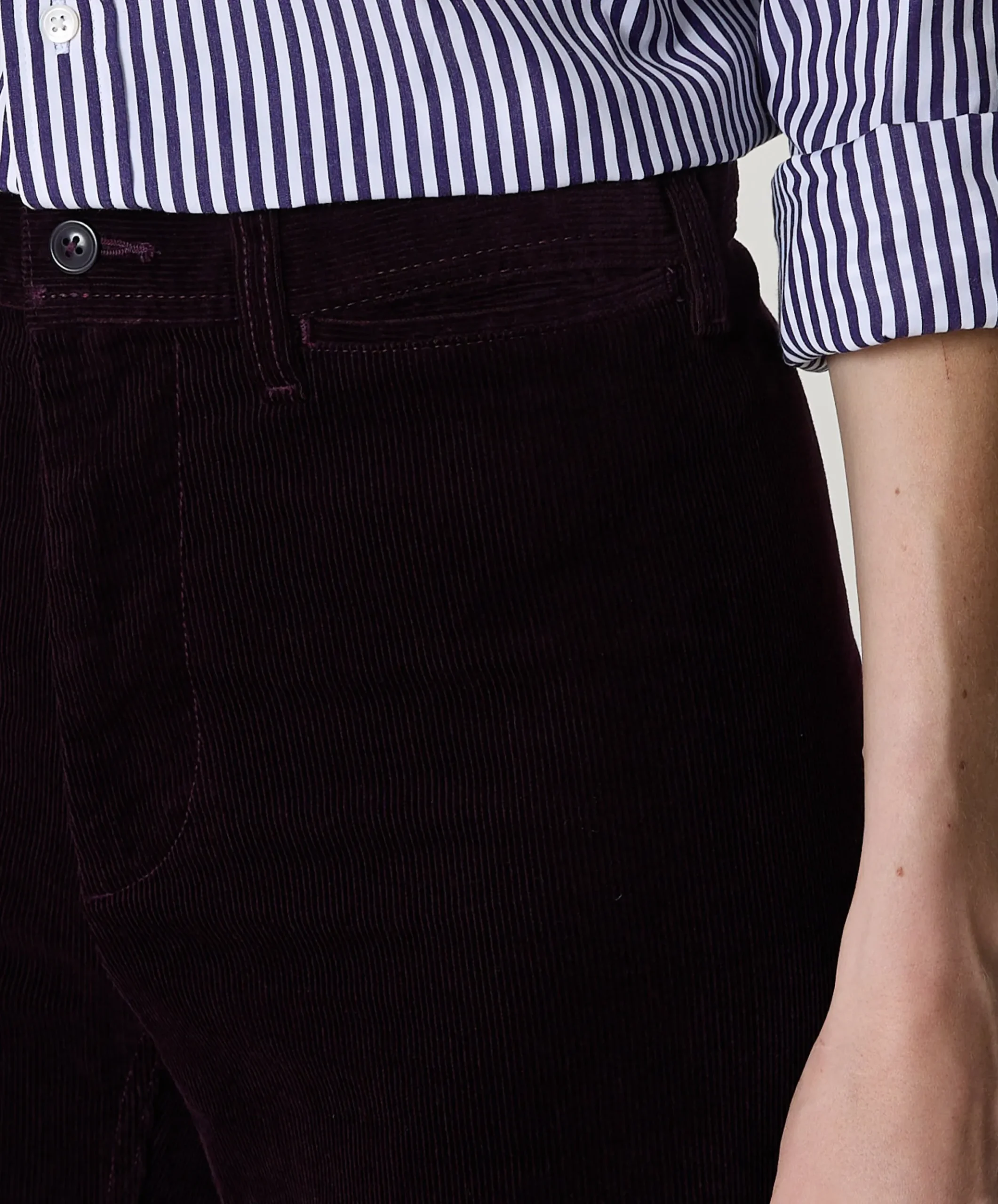 Woven Flare dames broek bordeaux