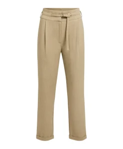 Zachte geweven dames broek beige
