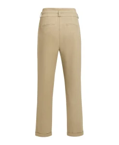 Zachte geweven dames broek beige