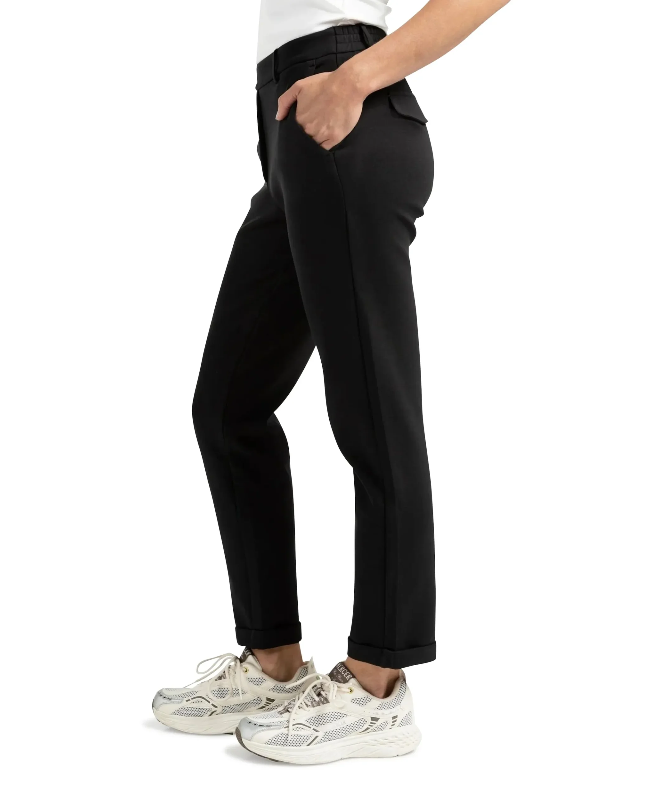Zwarte scuba broek dames broek zwart